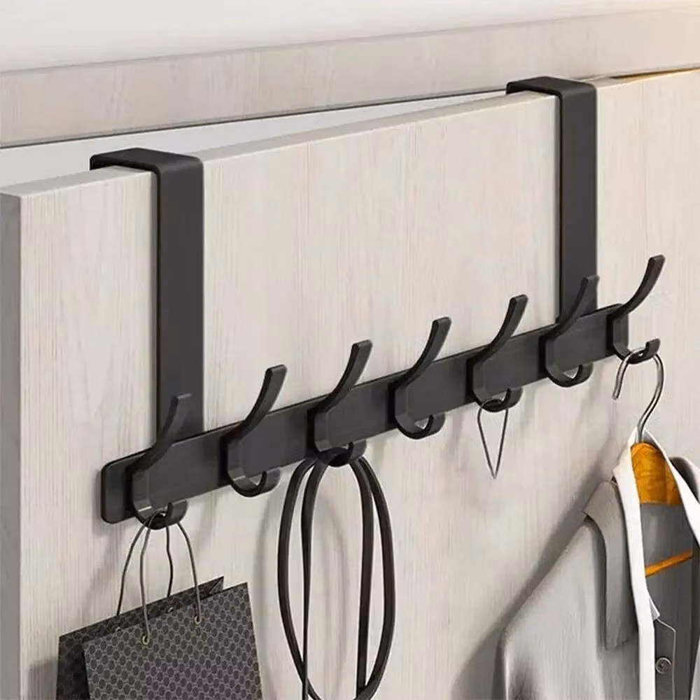 SPETLEK Metal Hanging Coat and Key Holder with 7 Hooks, Black – 2