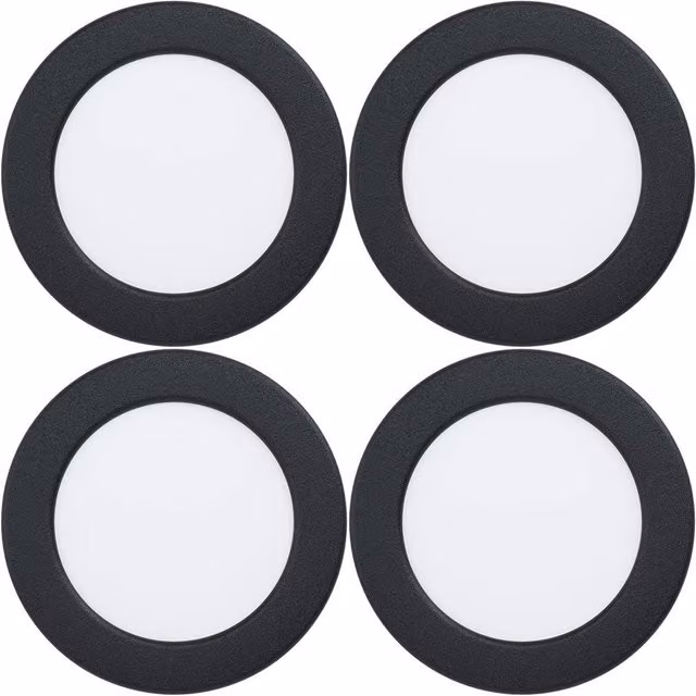 Loops 4 Pack Black LED Ceiling Spotlights with Bulbs Included
