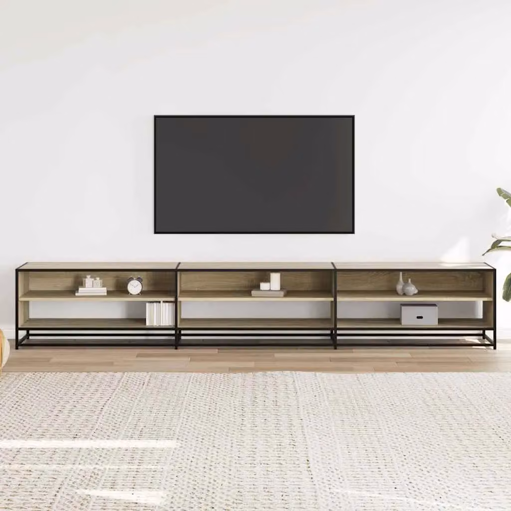 Berkfield Home TV Cabinet in Sonoma Oak Brown, W/D/H: 270 x 40 x 46 cm – 3