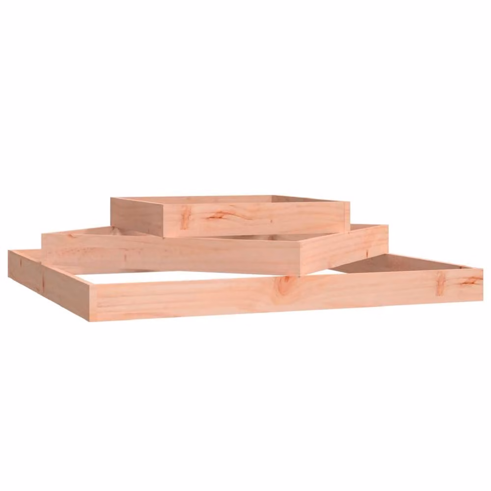 Berkfield Home Solid Wood Douglas Planter in Beige, W/D/H: 112 x 112 x 27 cm – 3