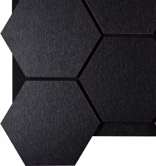 Fuse Acoustic Wooden Hexagon Wall Panel in Black Oak - Black