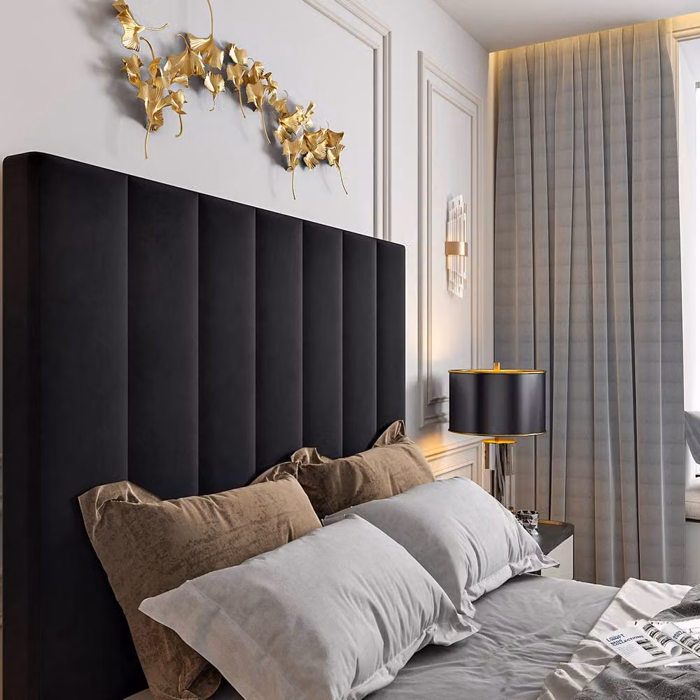 KDMD Argyll Black Velvet Upholstered Double Bed Frame with Lift Up Base W/D/H: 140 x 200 cm – 3