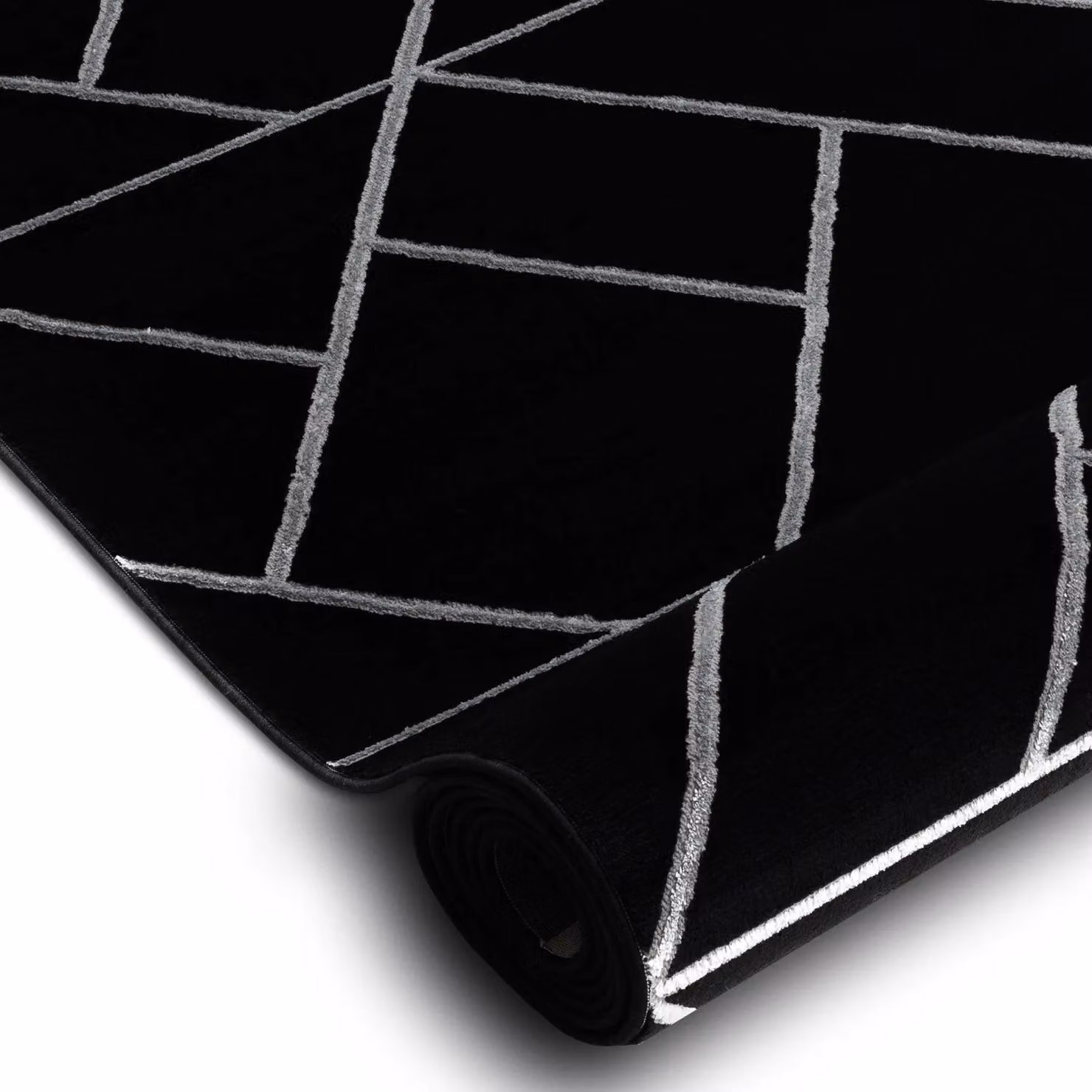 RugsX Exclusive Emerald Runner in Black, W: 70 cm, L: 160 cm – 2
