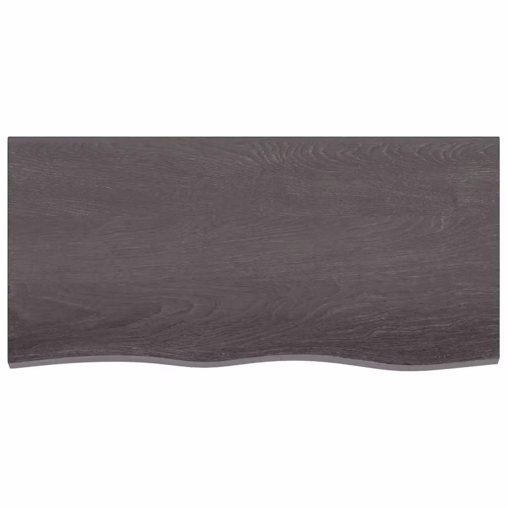 Berkfield Home Wall Mounted Rustic Oak Shelf in Brown and Dark Grey, W: 100 cm, D: 50 cm, H: 2-4 cm – 2