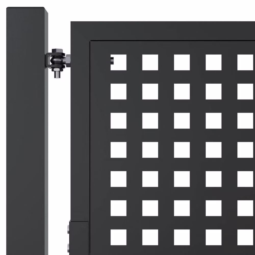 Berkfield Home Steel Garden Gate with Wire Mesh in Anthracite, W: 105 cm, H: 225 cm – 4