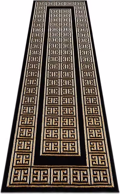 RugsX Allure Geometric Modern Runner in Black, W/D/H: 70 x 200 cm – 1