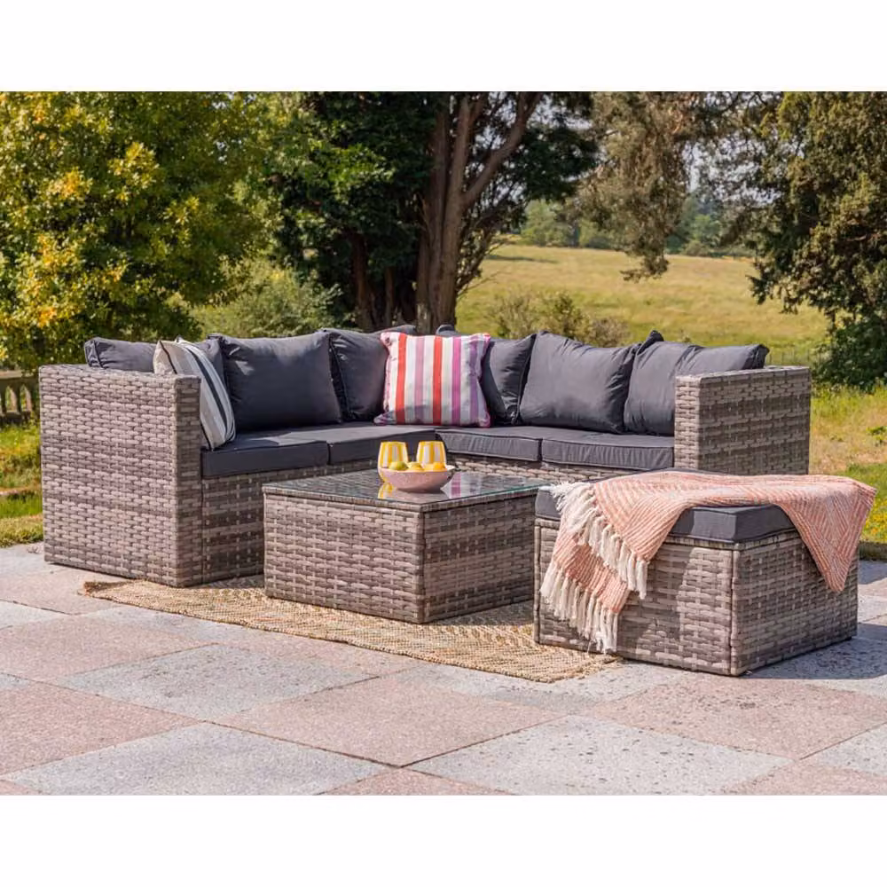 Furniture Maxi Vancouver 6 Seater Modular Rattan Sofa Set in Grey – 3