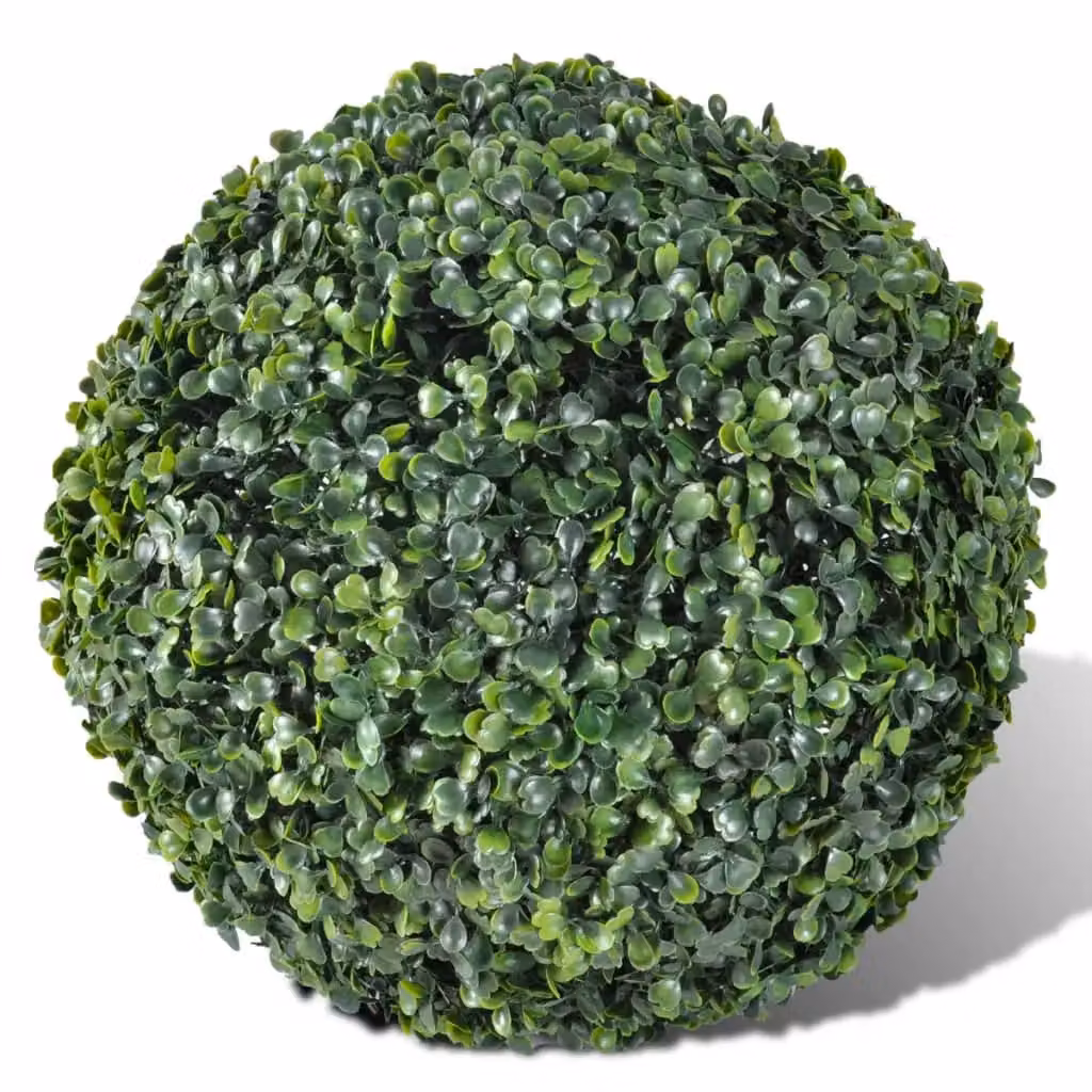 Berkfield Home Green Boxwood Ball Artificial Leaf Topiary, 2 Pack, Diameter: 27 cm – 2