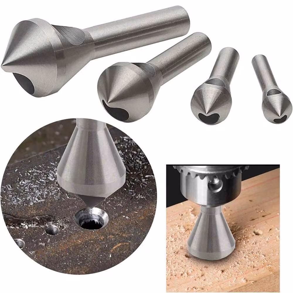 Nordara 4-Piece Ti Deburring Countersink Twist Drill Bit Set in Silver – 3