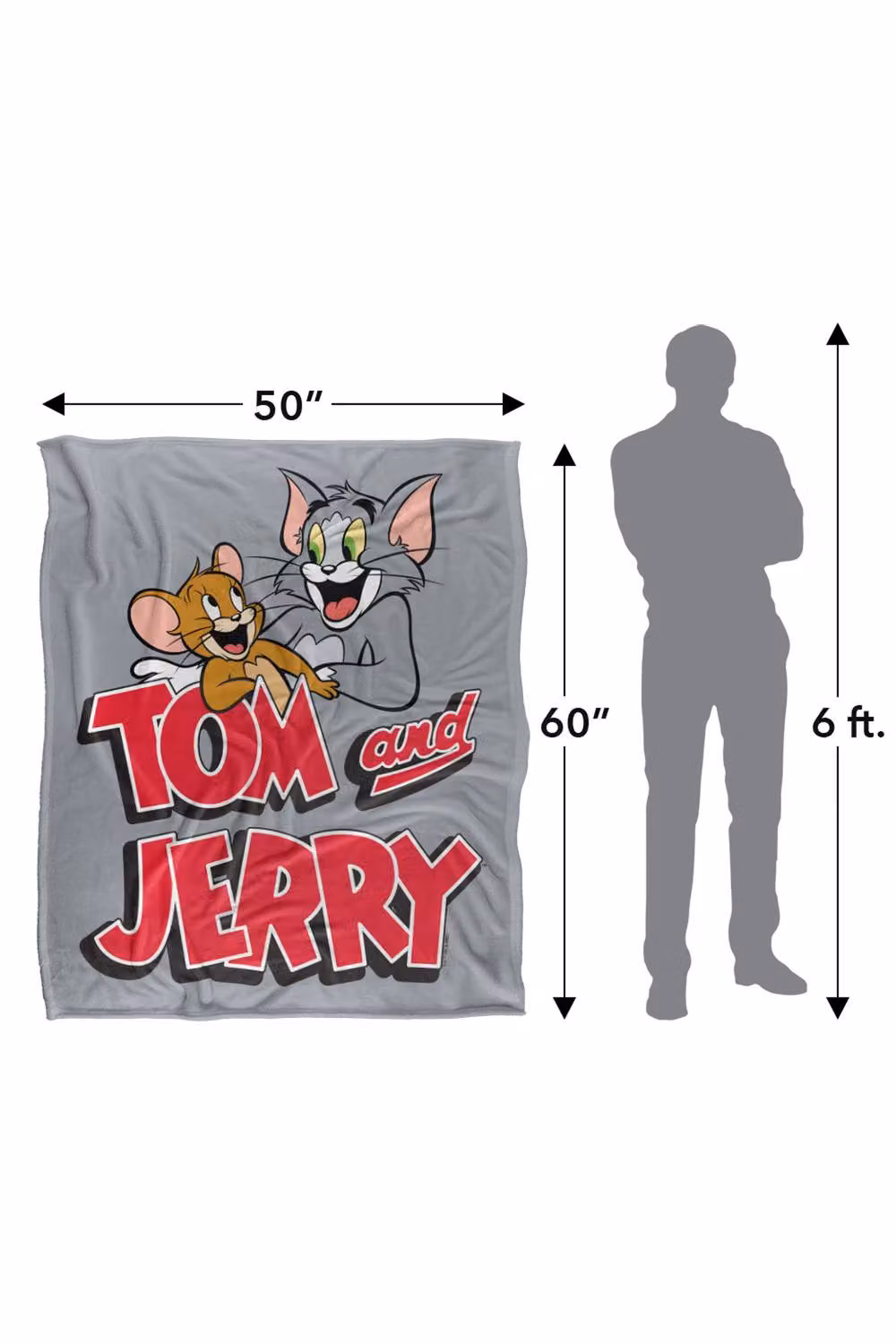 Warner Bros. Tom & Jerry Extra Large Super Soft Fluffy Polyester Throw Blanket in Multicolour – 3