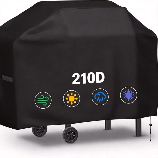 Kelvenix Heavy Duty Waterproof PVC Gas Grill Cover in Black, W/D/H: 117 x 61 x 145 cm