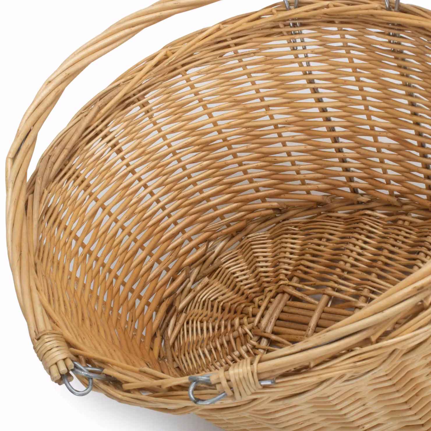 Red Hamper Wicker Shopping Basket with Swing Handle, Brown and Red, W: 41 cm, D: 18 cm, H: 30 cm – 3