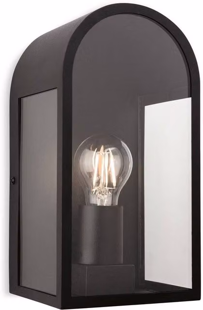 Firstlight Eva Black Outdoor Wall Lantern IP44 with E27 Socket