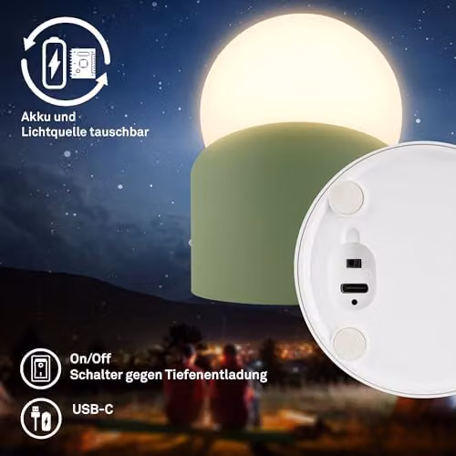 Briloner Mini LED Sphere Table Lamp, Green, W/D/H: 10 x 8 x 9 cm – 2