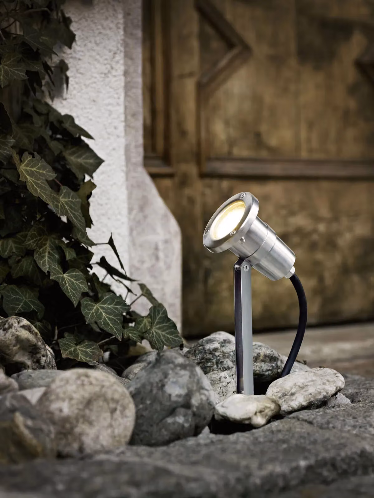 Loops IP54 Outdoor Stainless Steel Bollard Light in Silver with 5W GU10 Bulb – 2