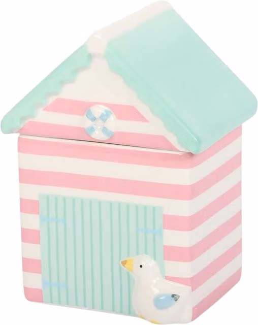 Kingsbury Gifts Multicolour Ceramic Beach Hut Tealight Oil Burner