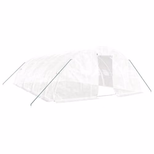 vidaXL Greenhouse with Steel Frame in White, 40 m², W: 8 m, D: 5 m, H: 2.3 m
