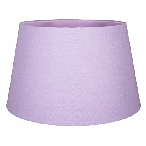 Happy Homewares Traditional Lilac Linen Fabric Drum Lampshade, Diameter: 30 cm