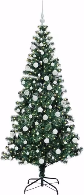 Berkfield Home Elegant Pre-lit Artificial Christmas Tree, Green, Height: 180 cm
