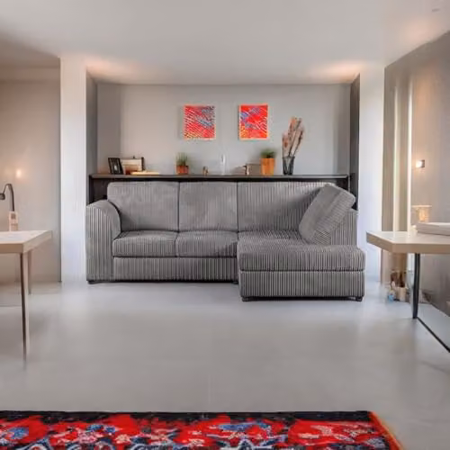 SOFASELECTION UK 4 Seater Right Hand Facing Corner Sofa in Grey Jumbo Cord Fabric – 2