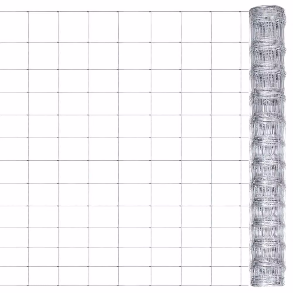 Berkfield Home Durable Galvanised Steel Garden Fence, Silver, W: 50 m, H: 1.25 m – 2