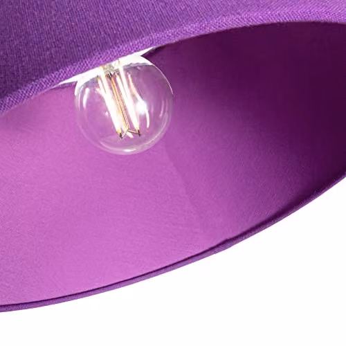 Happy Homewares Traditional Purple Linen Fabric Drum Lampshade for Table or Pendant Lights, Diameter: 30 cm – 3