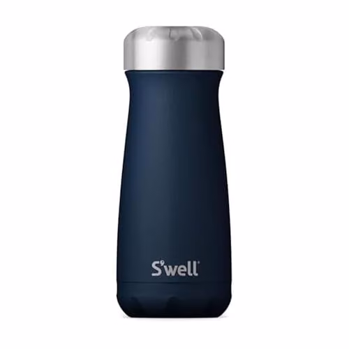 S'well Azurite Stainless Steel Vacuum-Insulated Traveler Mug, Blue, 470ml – 1
