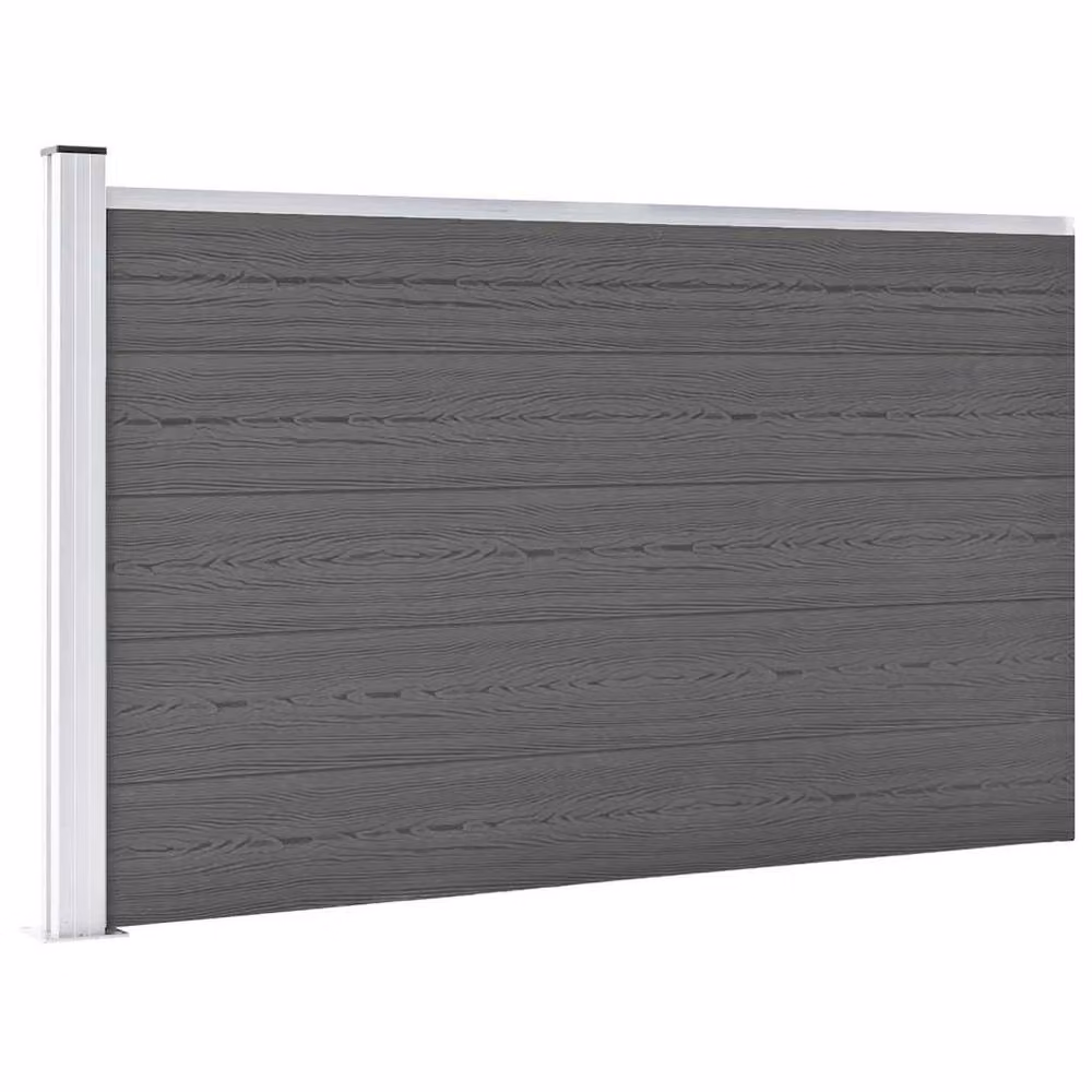 Berkfield Home Durable WPC Garden Fence Board, Grey, H 175 cm x W 105 cm – 2