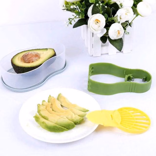 CALITEK Avocado Slicer, Cutter and Masher Prep Tool with Storage, Green