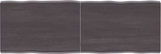 Berkfield Home Table Top Live Edge Solid Wood Countertop in Dark Grey and Brown, W: 120 cm, D: 40 cm, H: 2-4 cm