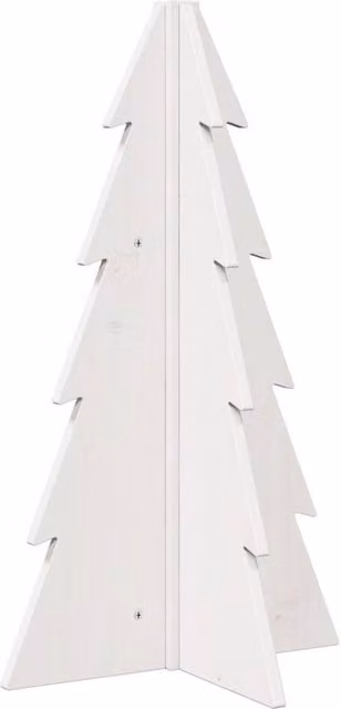 Berkfield Home White Rustic Wooden Tabletop Christmas Tree, Height: 69.5 cm