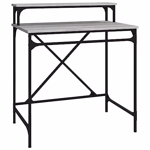 vidaXL Writing Desk in Grey Sonoma, W/D/H: 80 x 50 x 90 cm, Made of Engineered Wood and Iron