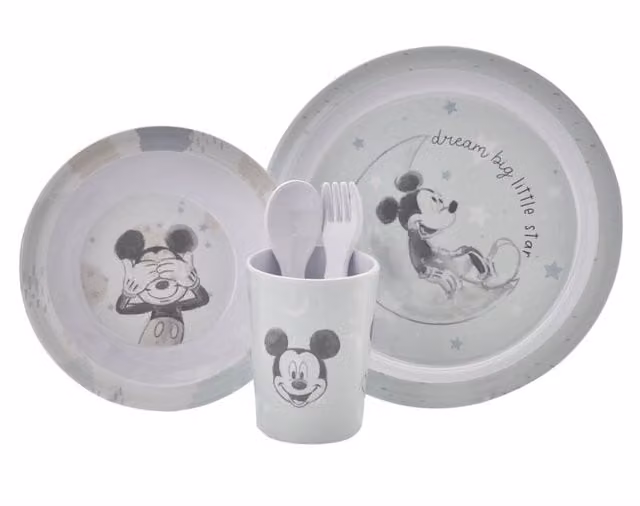 Disney Mickey Baby 5 Piece Blue and White Melamine Feeding Set – 1