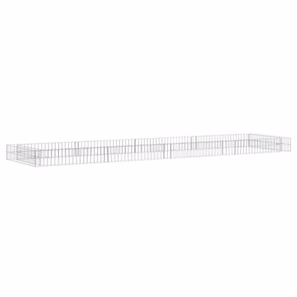Berkfield Home Durable Galvanised Steel Gabion Raised Bed in Silver, W: 400 cm, D: 100 cm, H: 20 cm – 2