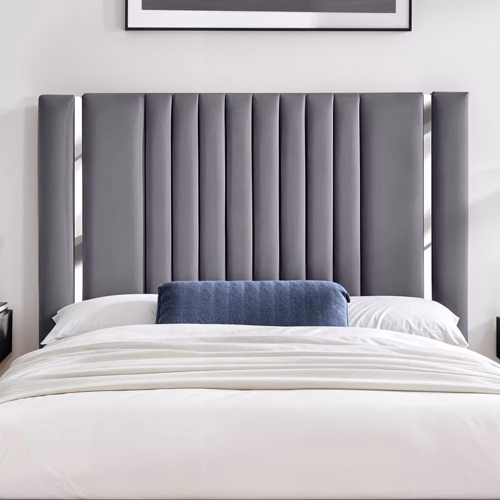 UK Bed Furniture Valencia Gas Lift Storage Upholstered Bed in Grey, Size: Double (140 x 200 cm) – 2