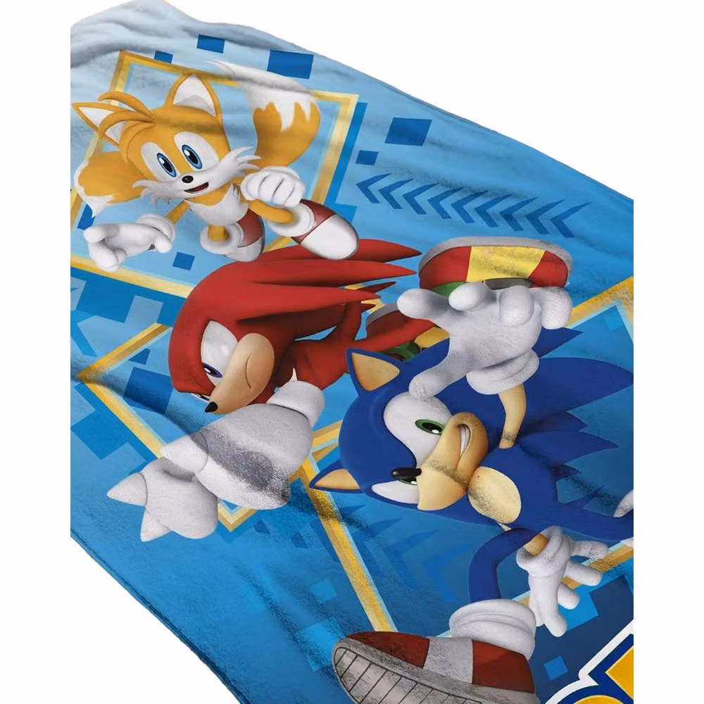 Sonic the Hedgehog Bounce Cotton Beach Towel in Bright Blue – 3