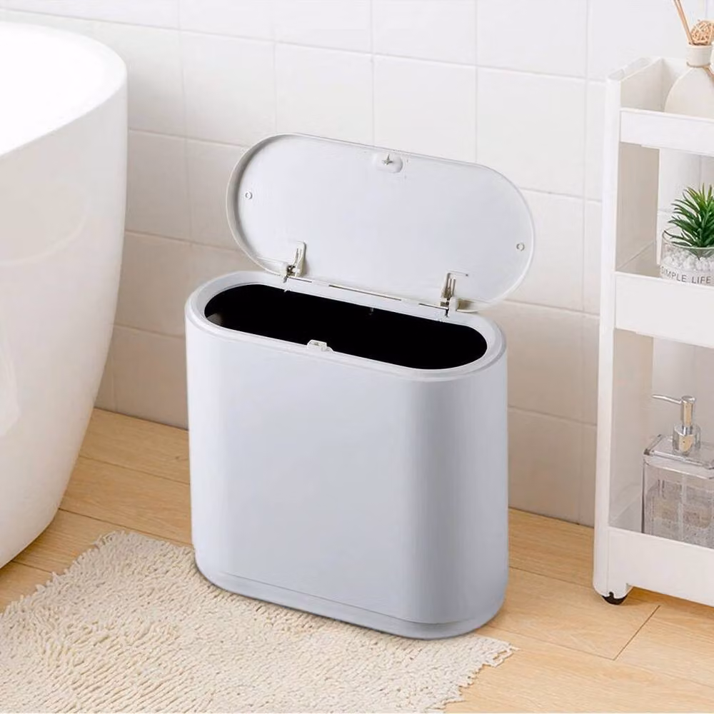 KORVIXA Grey Plastic Bathroom Waste Bin with Lid, Height: 100 cm – 2