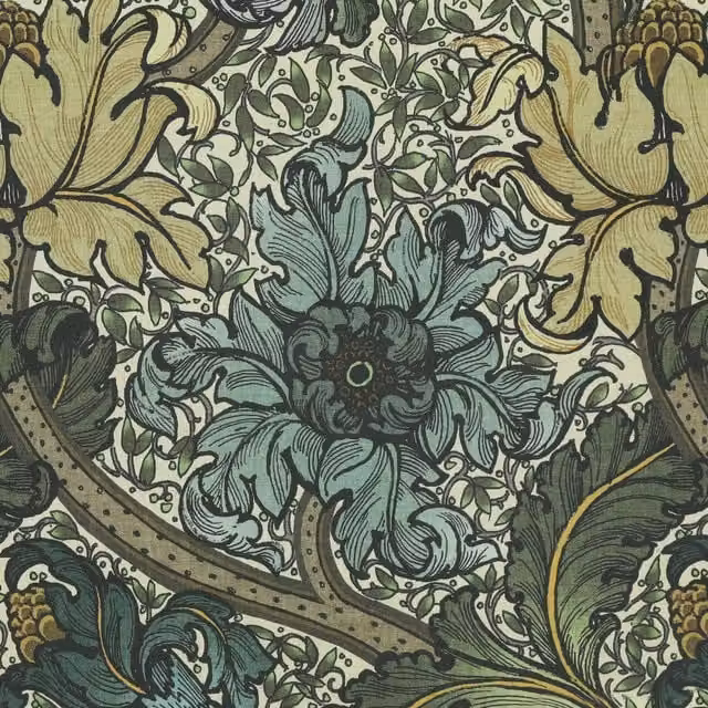 HOUSE Llewelyn-Bowen Morris Major Printed Fabric in Ochrella, Yellow, Green and Multicolour