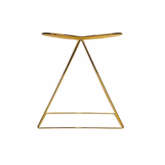 Madison & Mayfair Art Deco Style Geometric Metal Wire Table in Gold, W/D/H: 40.0 x 33.0 x 44.5 cm – 2
