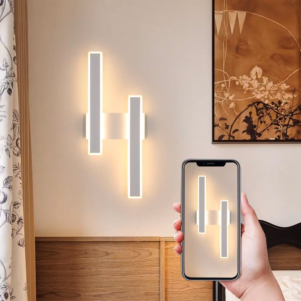 Goeco Modern LED Indoor Wall Light in White with Acrylic and Aluminium Finish – 2