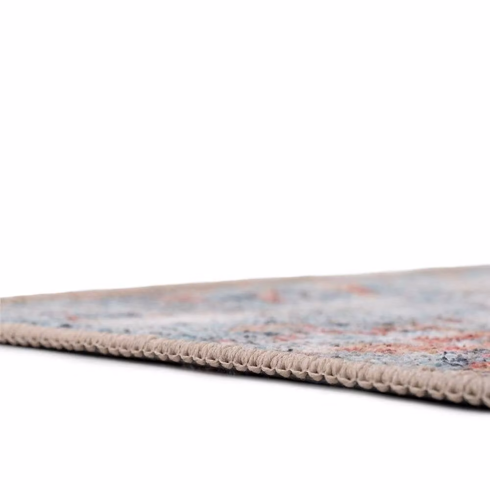 Kukoon Blue Grey Multicolour Distressed Vintage Soft Pile Area Rug, W: 160 cm, L: 230 cm – 4