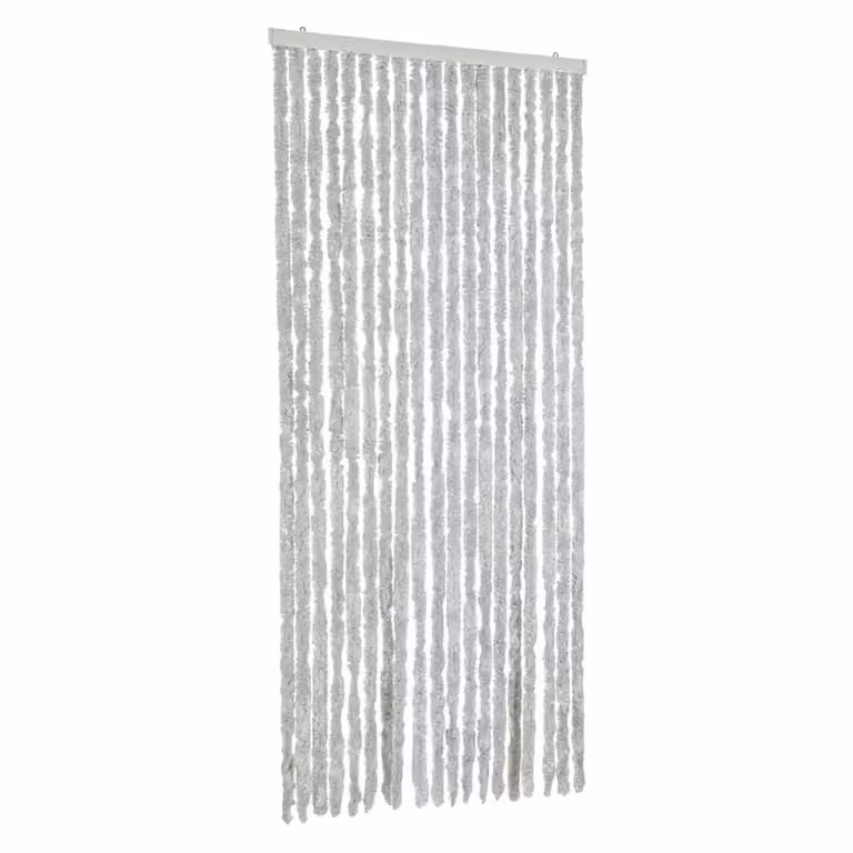 Berkfield Home Grey Chenille Fly Curtain, W: 56 cm, H: 200 cm