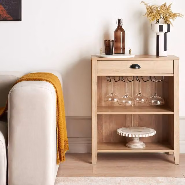 Wyld and Coco Everwood Sideboard in Brown with 1 Drawer and 2 Shelves – 1