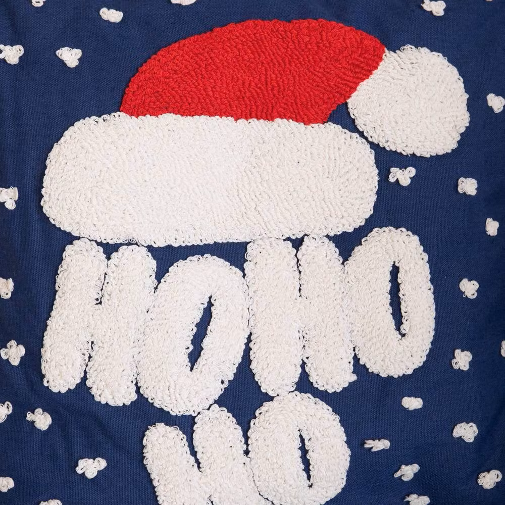Samuel Alexander Ho Ho Ho Santa Hat Soft Christmas Decorative Cushion, Blue, W: 44 cm – 4