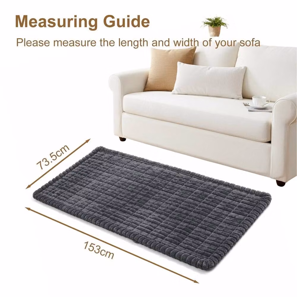 EONLION Washable Thick Sofa Covers in Dark Grey, W/D/H: 120 x 90 x 73.5 cm – 2