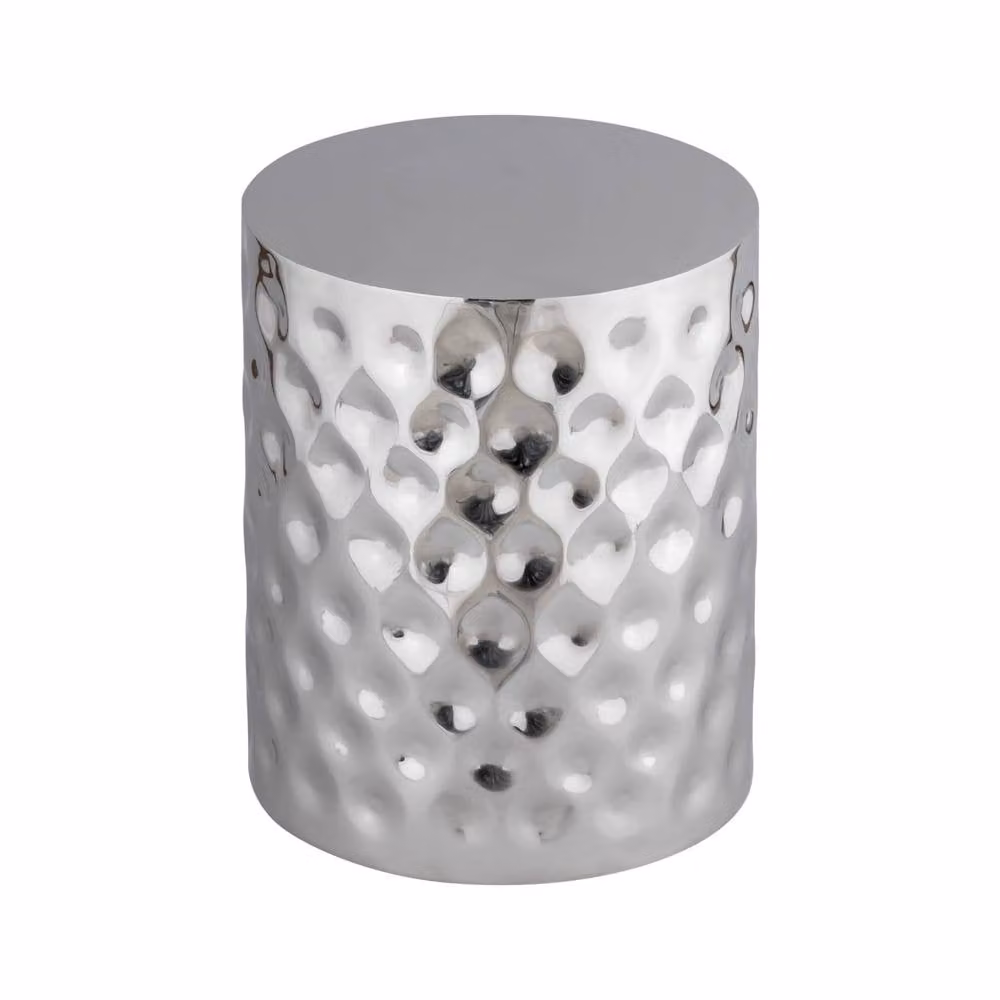 sweeek Modern Round Side Table in Silver Chrome-Plated Enameled Steel – 2