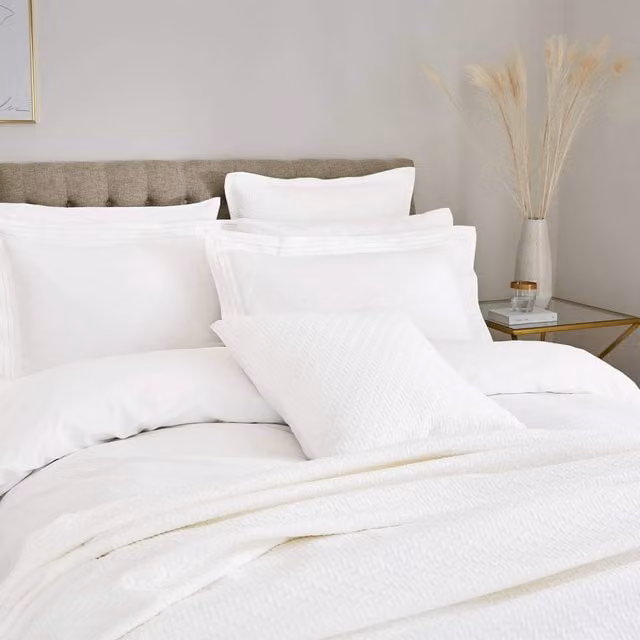Bedeck of Belfast Vendi Kingsize Reversible Cotton Duvet Cover, White
