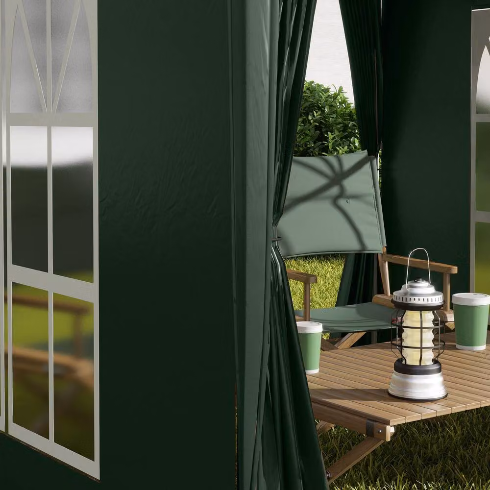 Outsunny Green Pop Up Gazebo with Windows and Steel Frame, W/D/H: 200 x 200 x 240 cm – 10