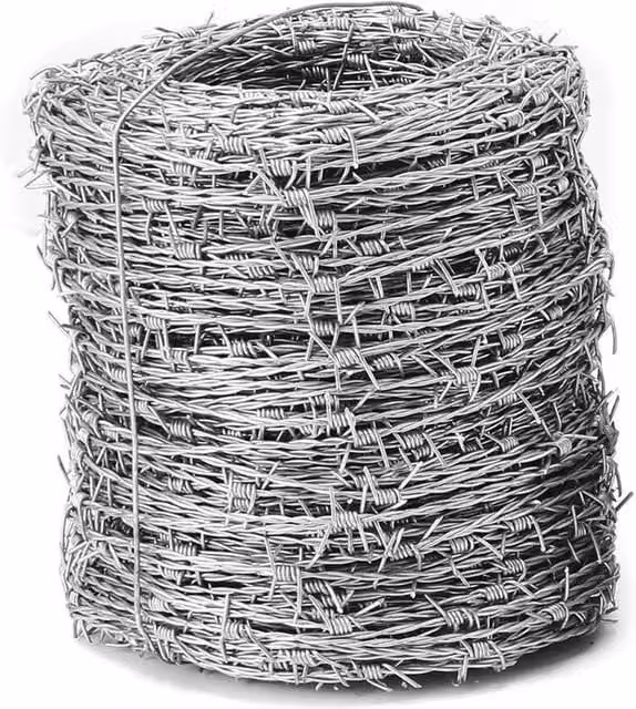 FLAVORA 15m Barbed Wire Stock Fence in Silver Galvanised Steel