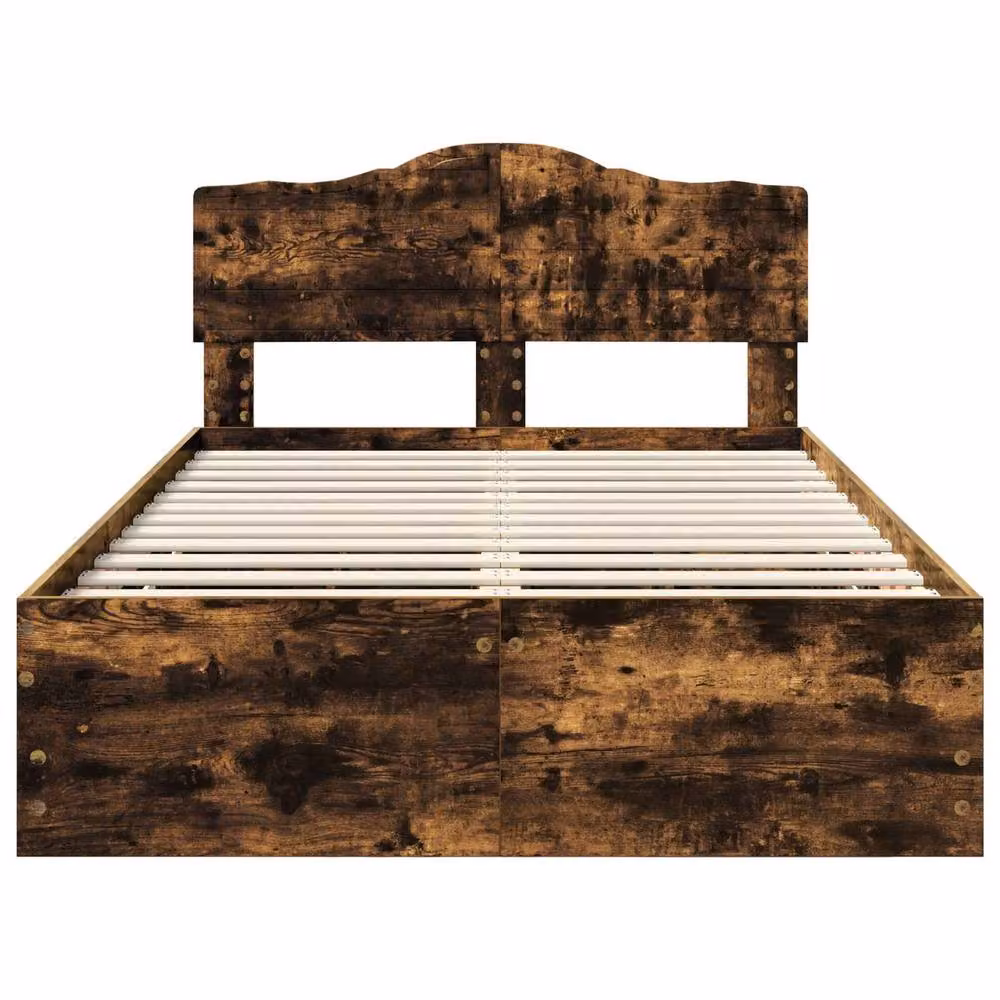 Berkfield Home Modern Bed Frame with Drawers in Smoked Oak Brown, W: 120 cm, L: 200 cm – 3